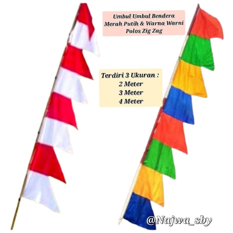 Jual Umbul Umbul Bendera Merah Putih Polos Umbul Umbul Bendera Warna