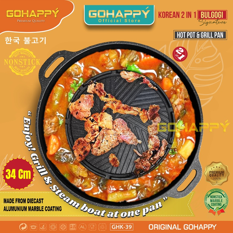 Jual Gohappy Bulgogi Panci Grill Pan Korea Barbecue Multifungsi Alat