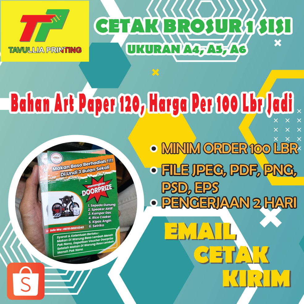 Jual Cetak Brosur Custom Ukuran A A A Isi Lembar Sisi