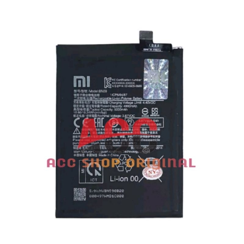 Jual Baterai Batre Hp Xiaomi Redmi Note 10 Original Battery Kode BN59