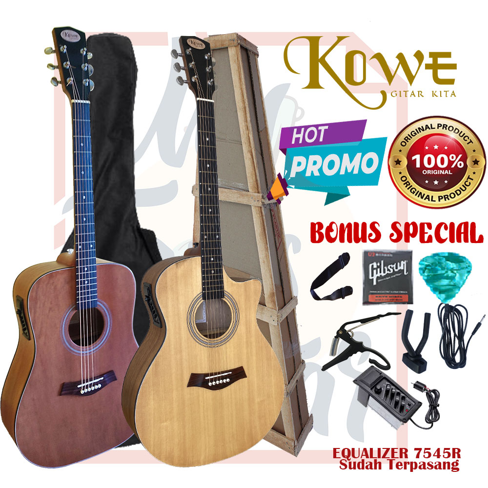 Jual Gitar Akustik Elektrik Merk Kowe Jumbo Original Dan Model Coak