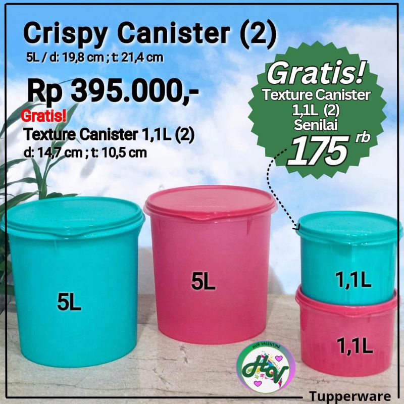 Jual Tupperware Toples Crispy Canister L Free Texture Canister