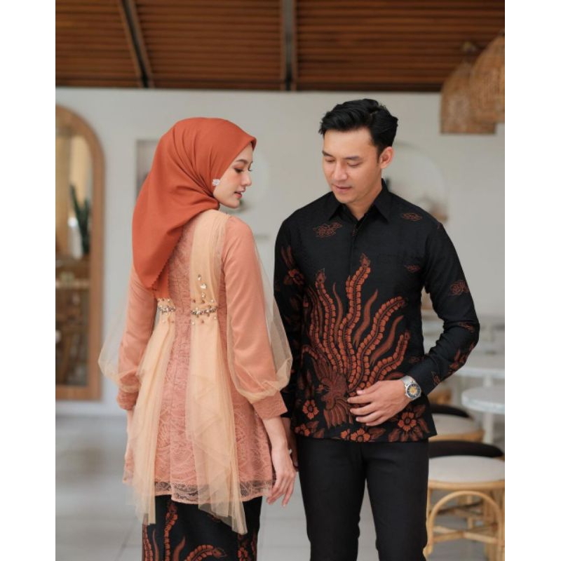 Jual SET COUPLE NADINE KEBAYA NADINE TERACOTTA NUDE KEBAYA MODERN