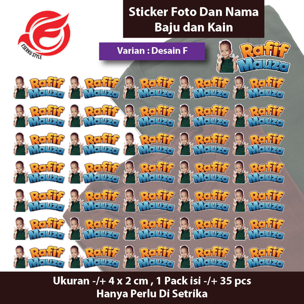 Jual Sticker Foto Label Nama Kain Baju Kaos Sablon Setrika Sticker Iron