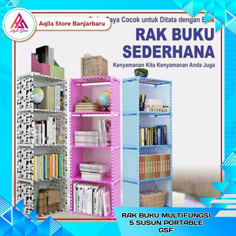 Jual Rak Buku Multifungsi Susun Portable Gsf Rak Buku Portable