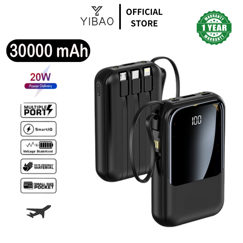 Jual YIBAO PowerBank 30000 MAh Mini With 4 USB Fast Charging BH31