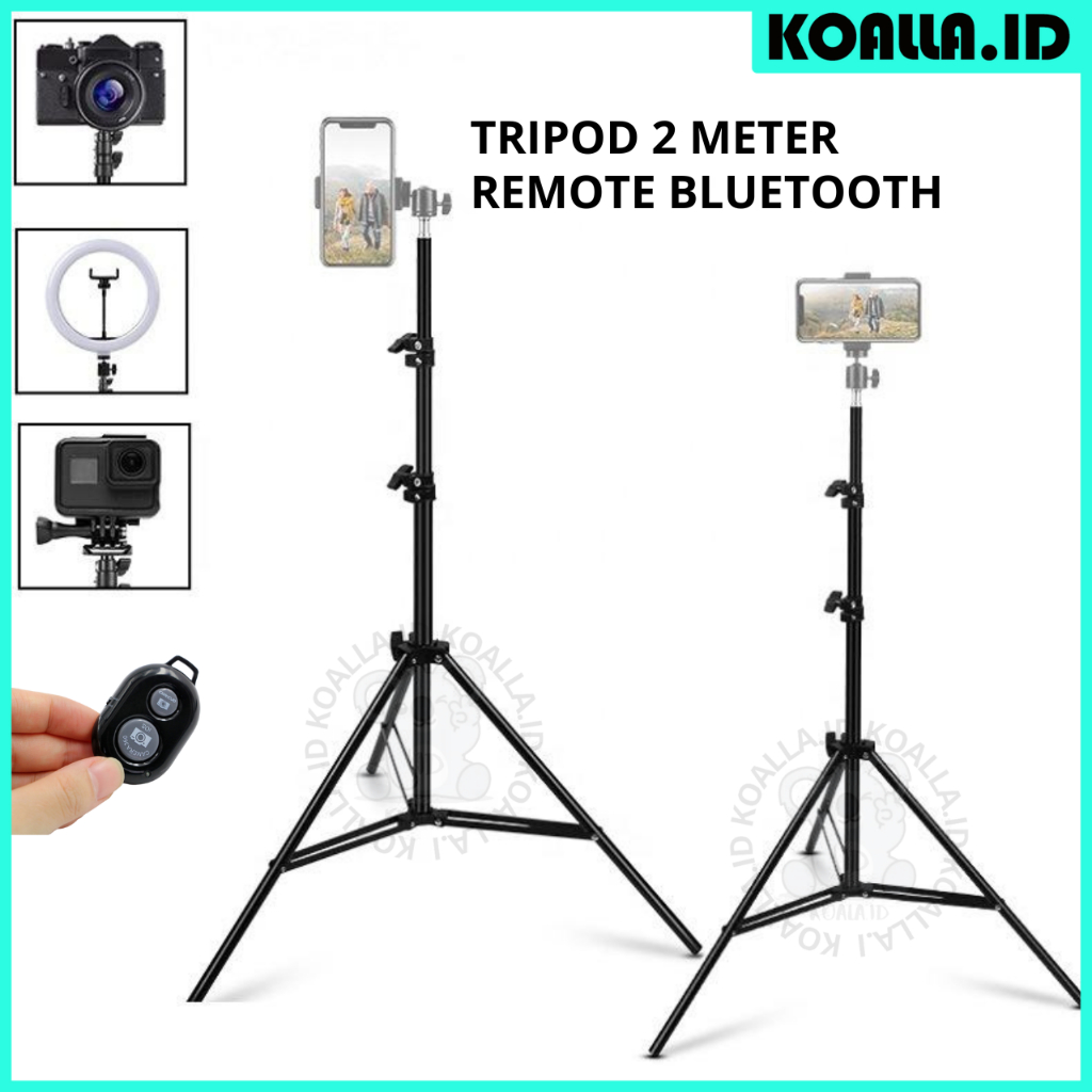 Jual Tripod Handphone 2 Meter Besi Plus Mini Ball Head Free Holder Hp