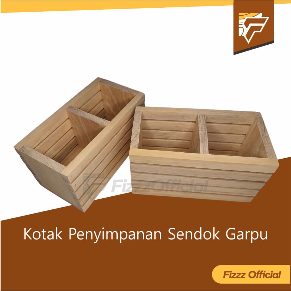 Jual Kotak Penyimpanan Sendok Garpu Dapur Serbaguna Kayu Pinus Shopee