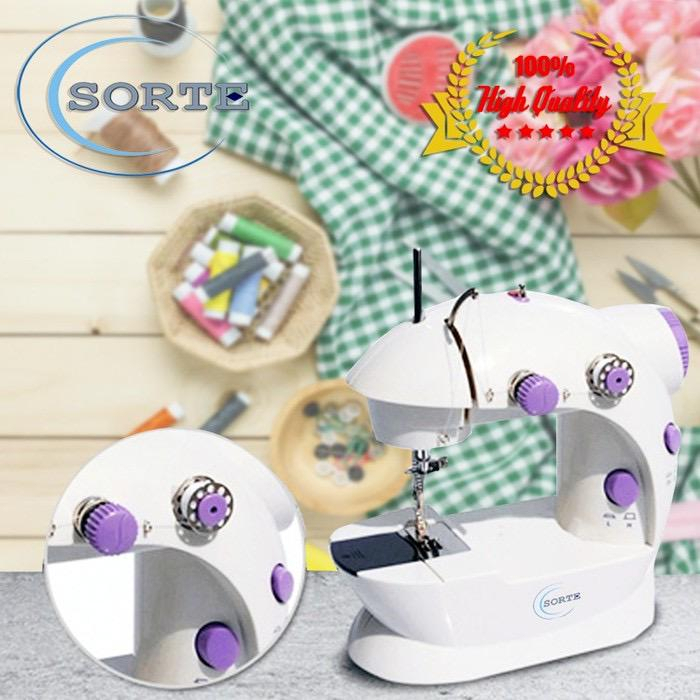 Jual MESIN JAHIT MINI PORTABLE MEJA MINI SEWING MACHINE ADA LAMPU