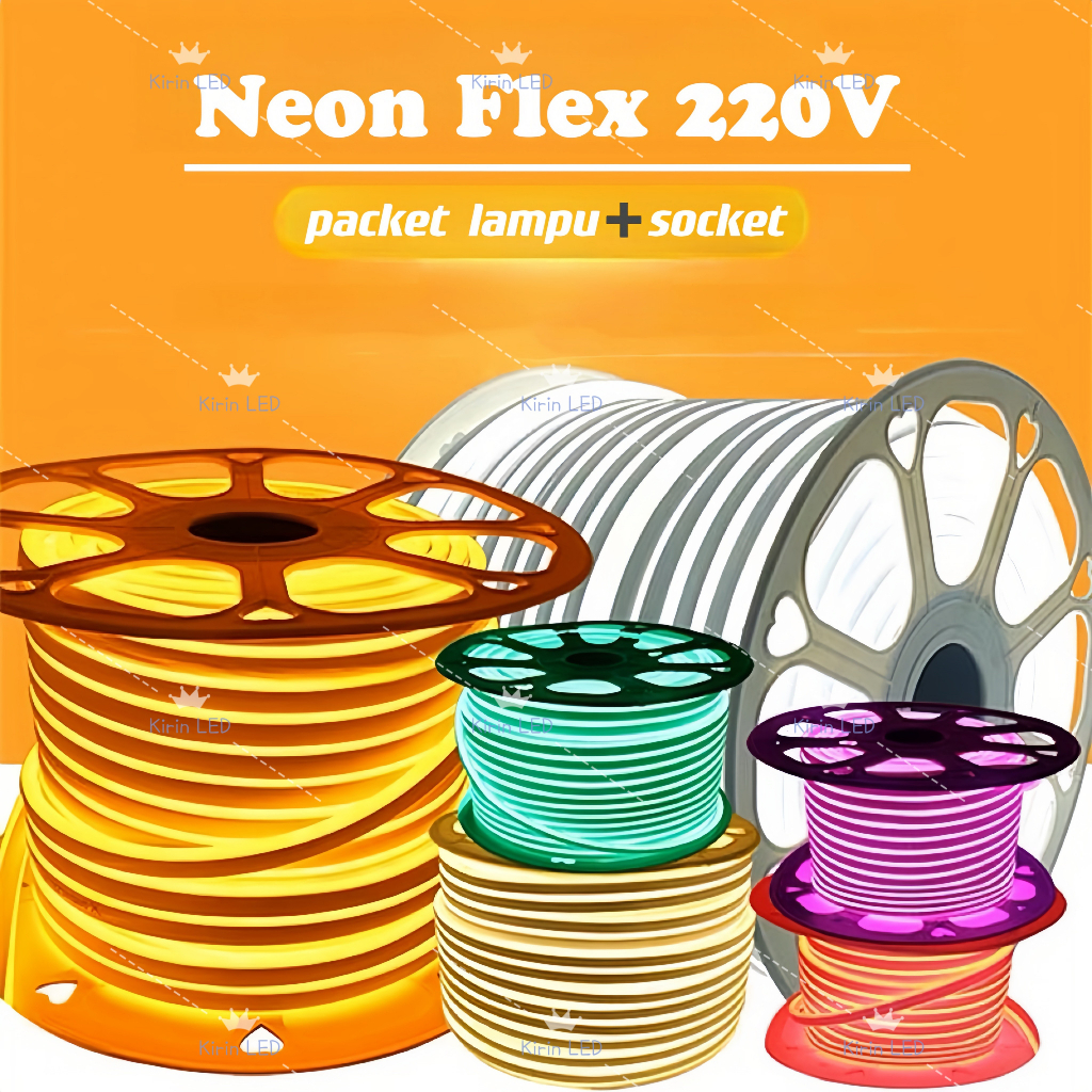 Jual NEON FLEX LAMPU LED NEON FLEX 6M 7M 8M 9M 10M SELANG 220V METERAN