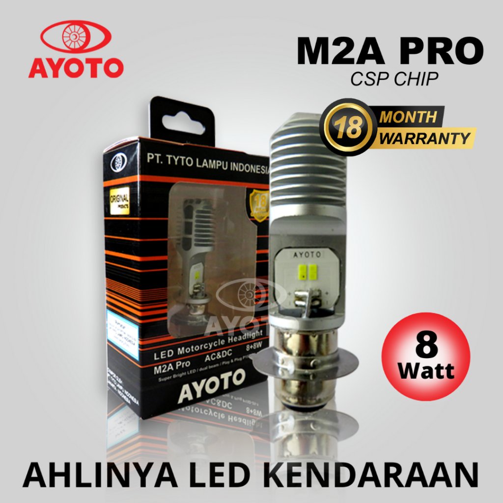 Jual Lampu Motor Depan LED AYOTO M2A PRO H6 AC DC Motor Matic Bebek AC