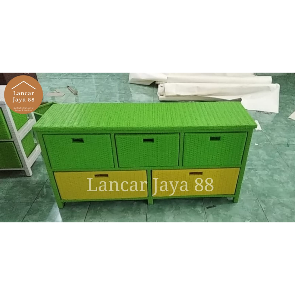 Jual Lemari Plastik Susun Rotan Sintetis Laci Shopee Indonesia