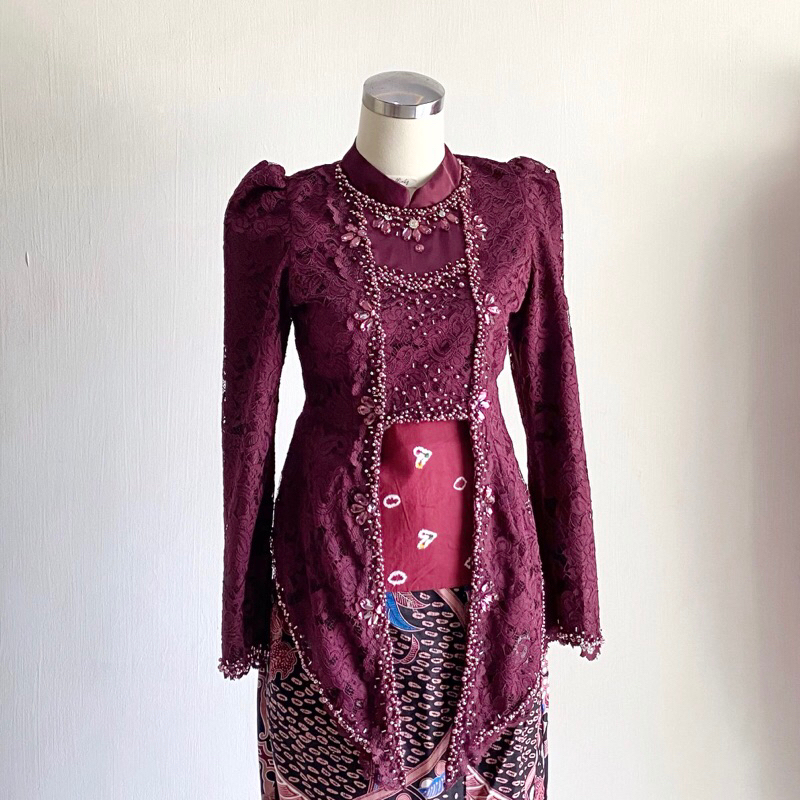 Jual PO KEBAYA KUTUBARU BURGUNDY KUTUBARU WISUDA Shopee Indonesia