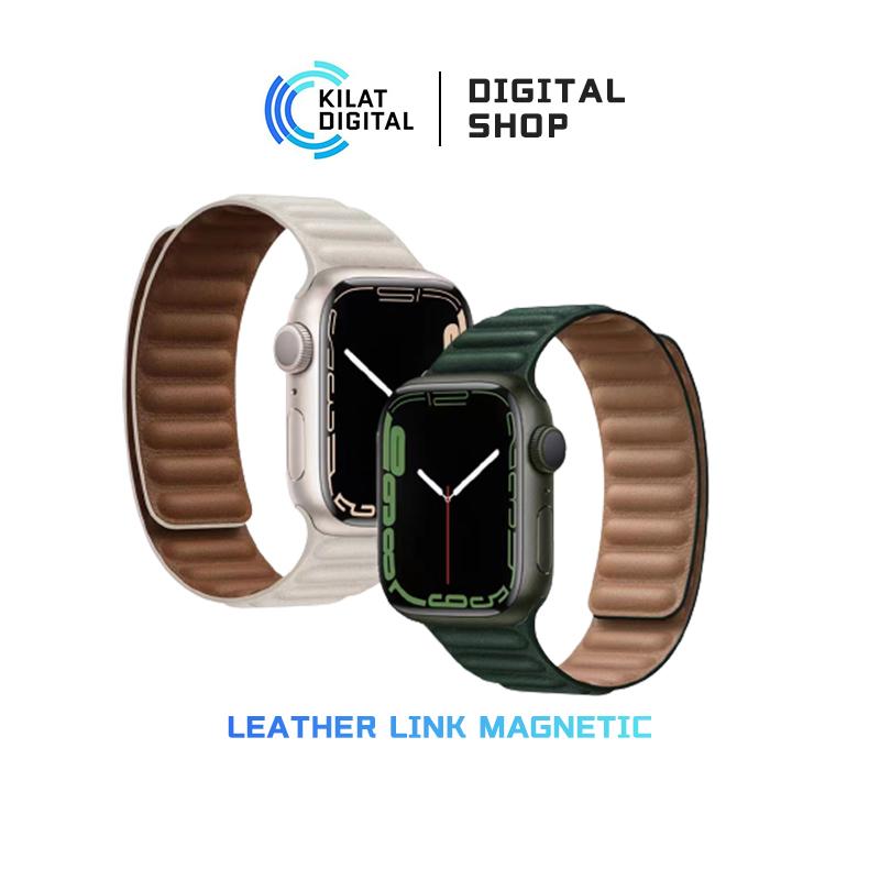 Jual Leather Link Magnetic Loop Strap IWatch Series 1 2 3 4 5 6 SE 7