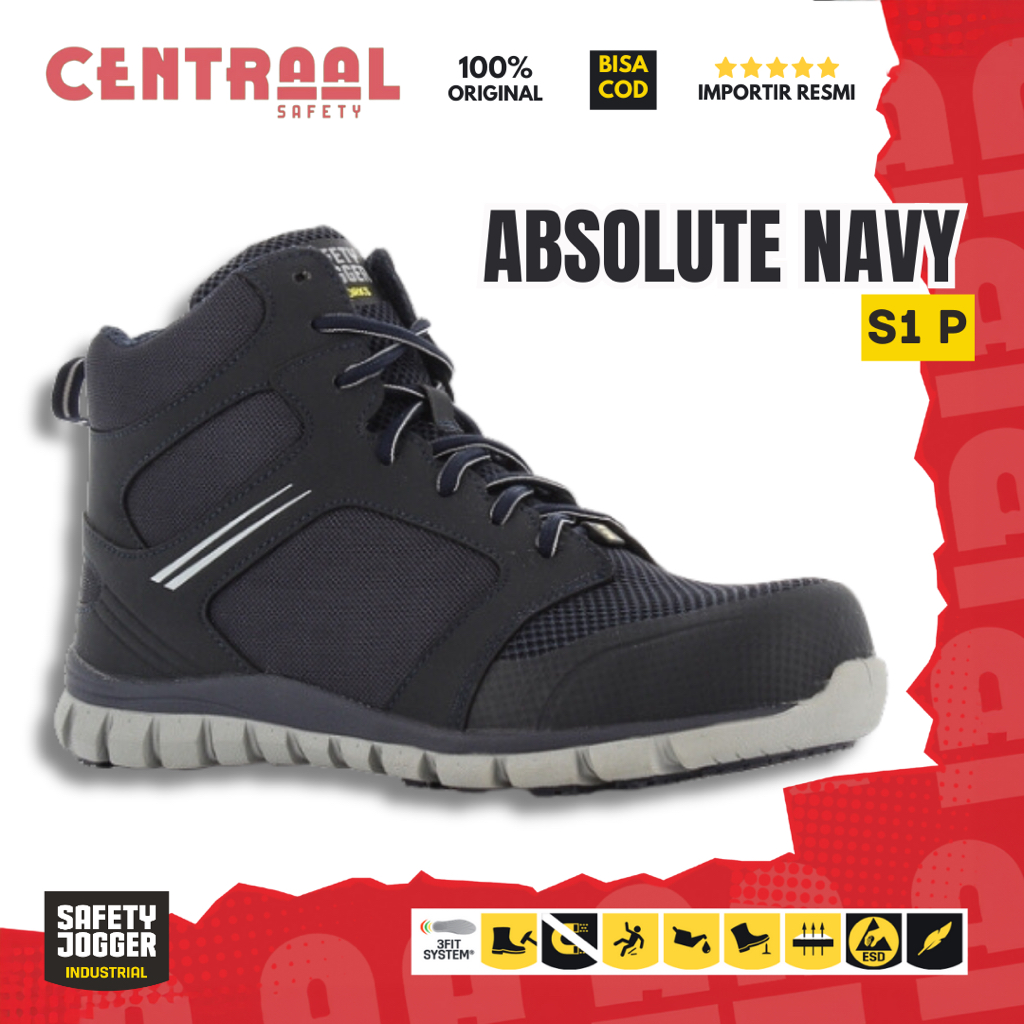 Jual Sepatu Safety Safet Shoes Jogger Absolute Black Sepatu Safety