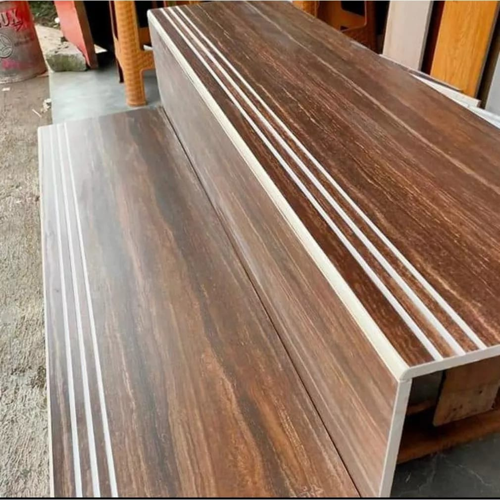 Jual Stepnosing Granit Tangga Motif KAYU COKLAT TUA BROWN ELMWOOD MATT