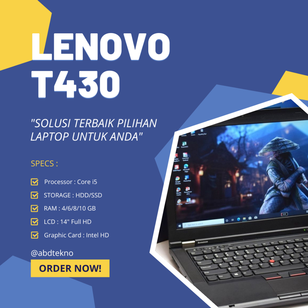 Jual LAPTOP LENOVO THINKPAD T430 CORE I5 SPEK GAHAR Shopee Indonesia