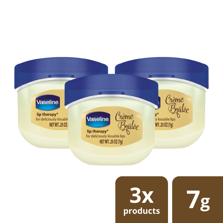 Jual Vaseline Lip Therapy Creme Brulee 7gr Triplepack 3 X 7gr