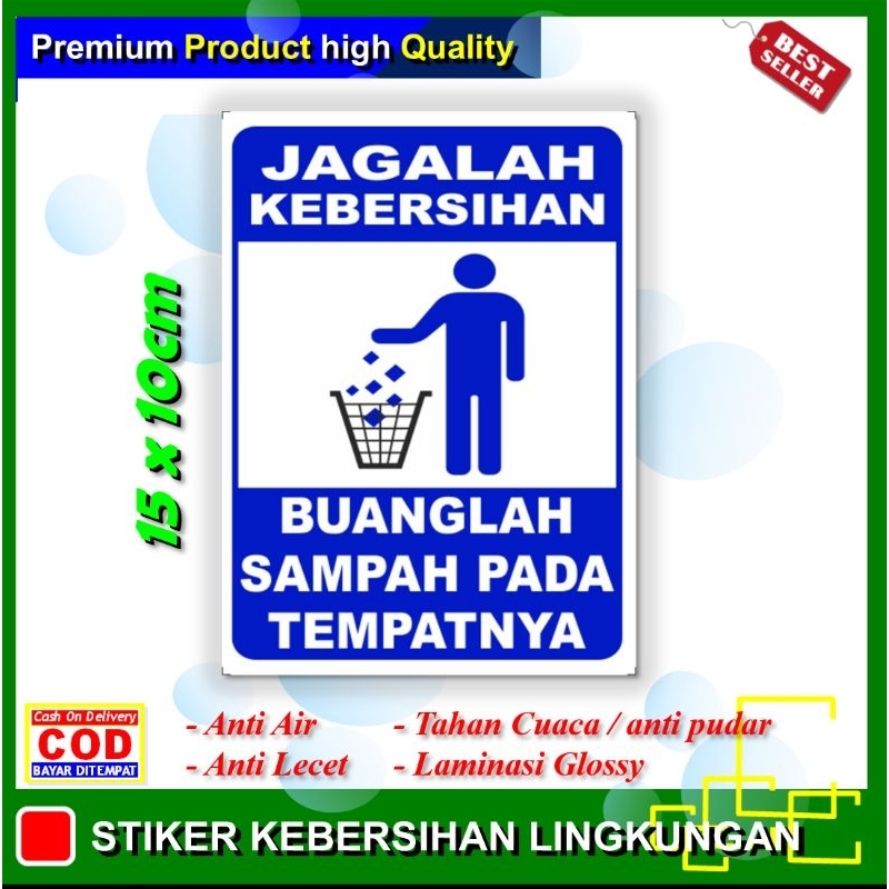 Jual Stiker Jagalah Kebersihan Kotak Sticker Buanglah Sampah Pada