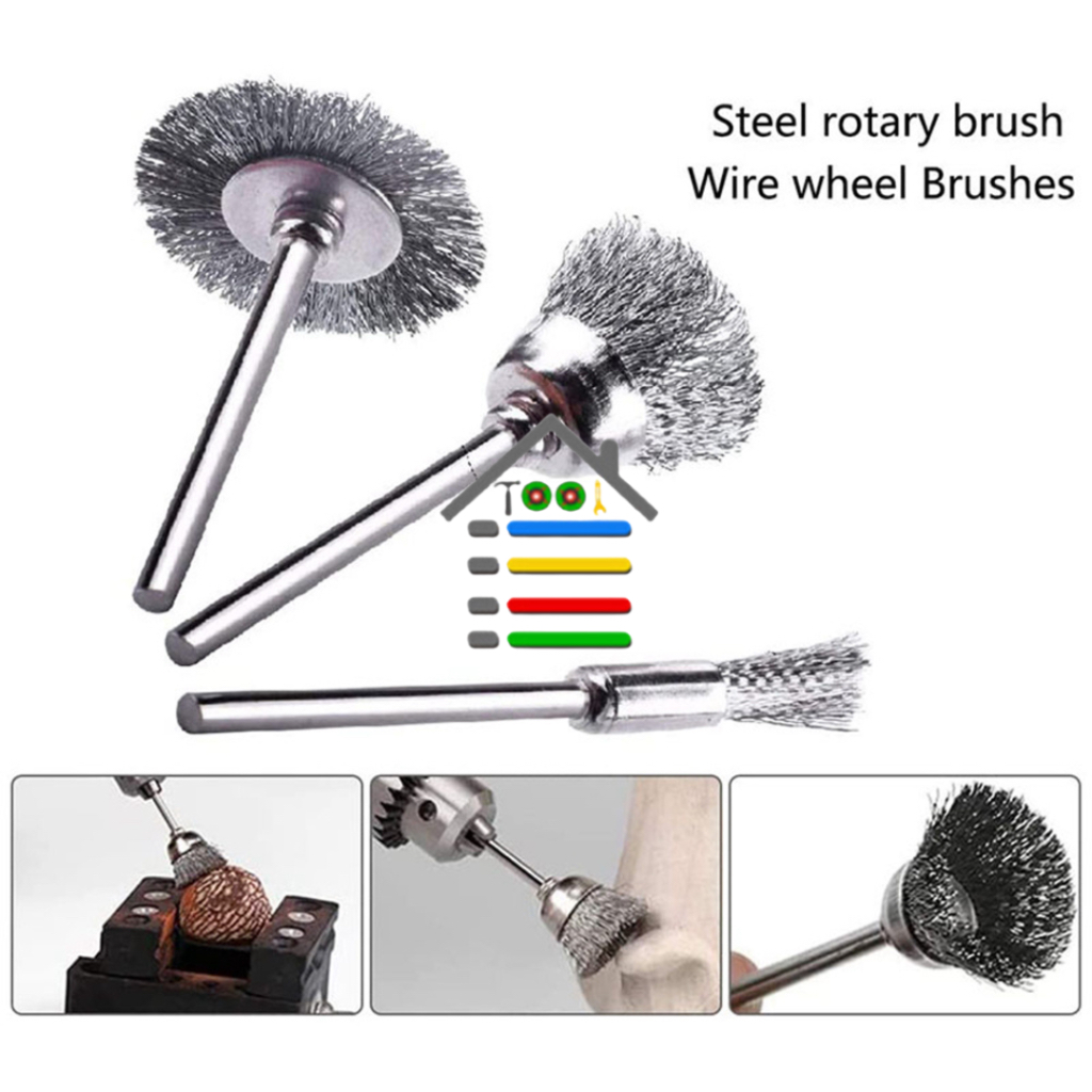 Jual Mata Bor Sikat Kawat Baja Mini Grinder Wire Brush Pembersih Besi