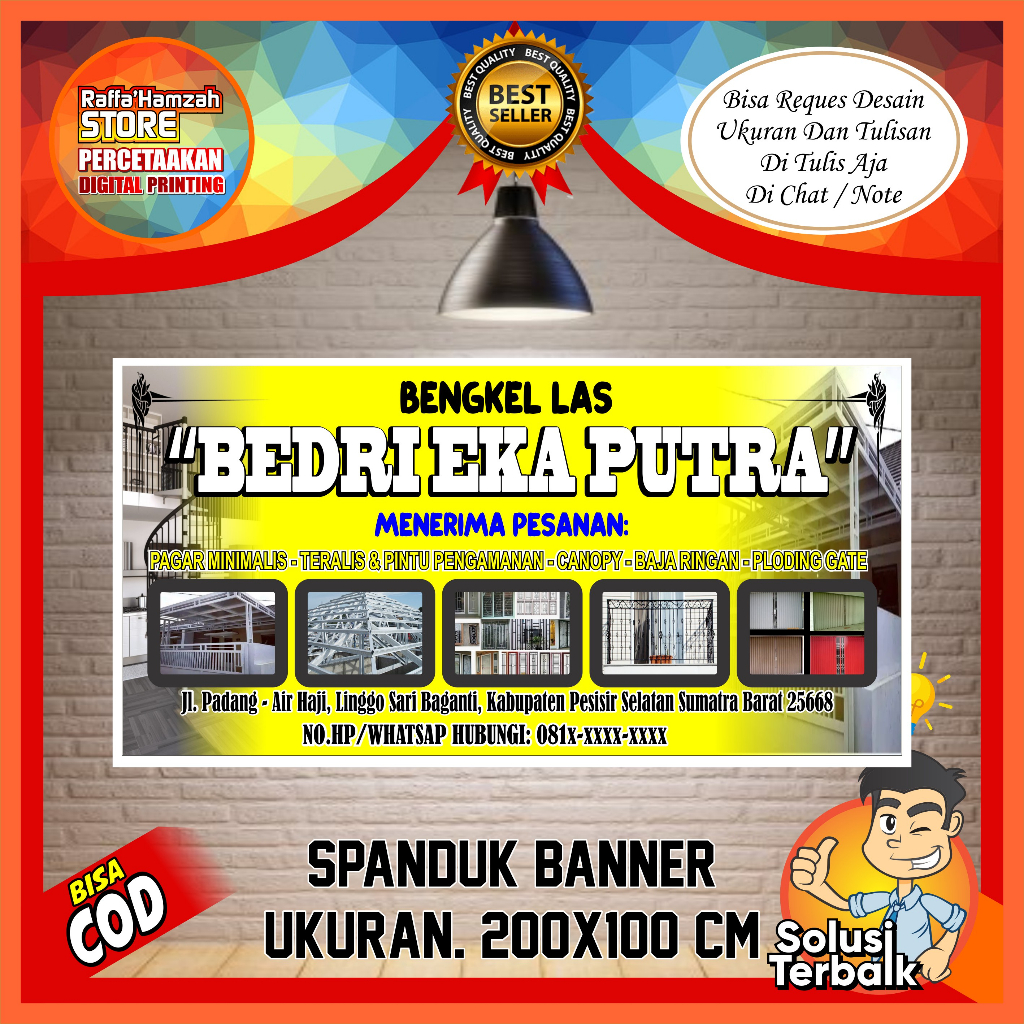 Jual Spanduk Banner Bengkel Las Spanduk Bengkel Las Bisa Cod Ukuran