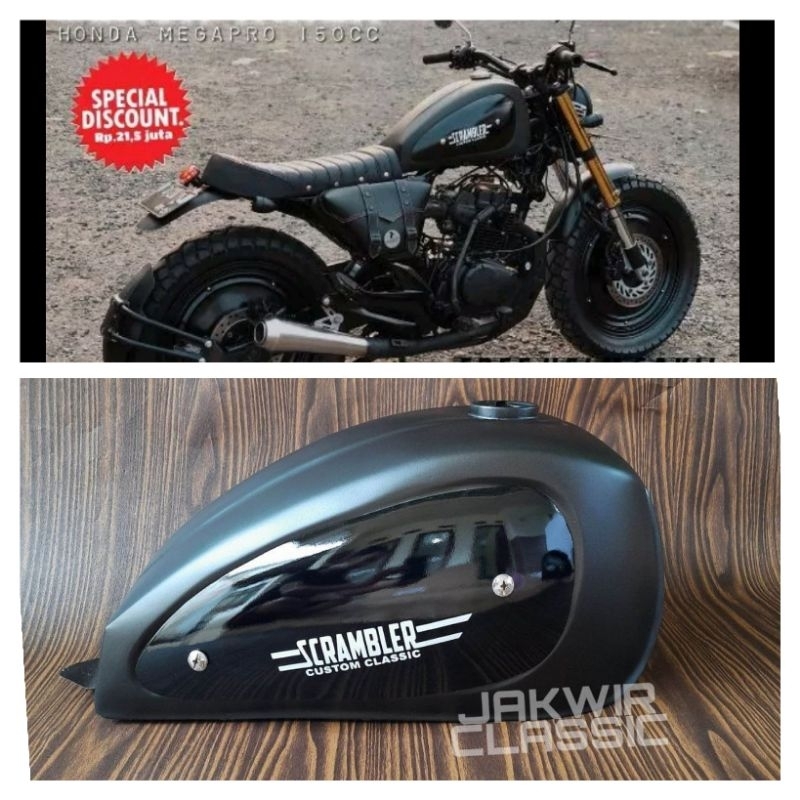 Jual Tangki Cat Cover Scrambler Black Doff Tangki Custom Japstyle