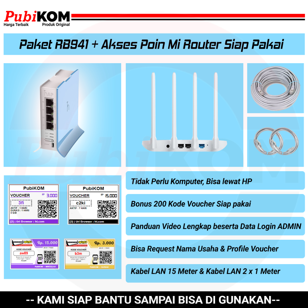 Jual Paket Wifi Voucher Hotspot Mikrotik Rb941 Akses Poin Siap Pakai