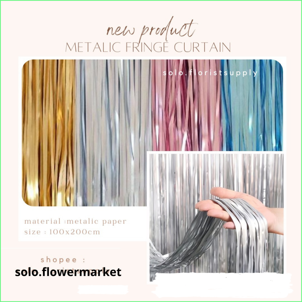 Jual X Cm Metalic Fringe Curtain Tirai Pesta Tirai Rumbai Foil