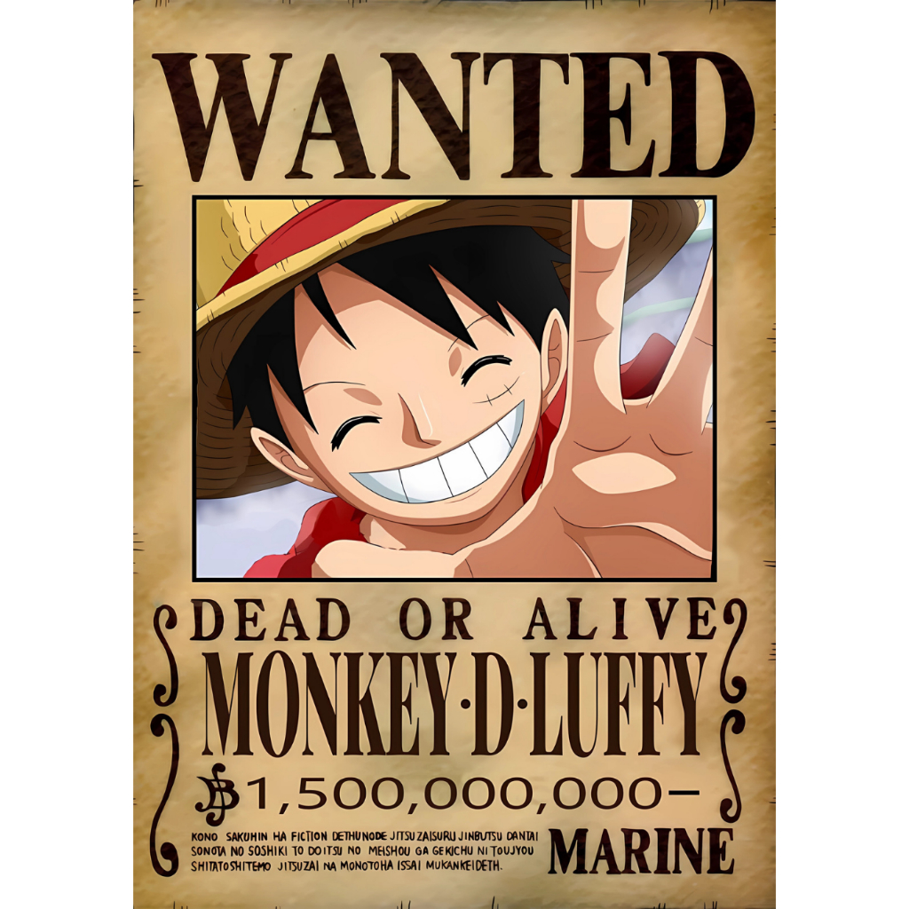 Jual Poster Bounty One Piece Satuan Ukuran A4 Poster Anime Dekorasi