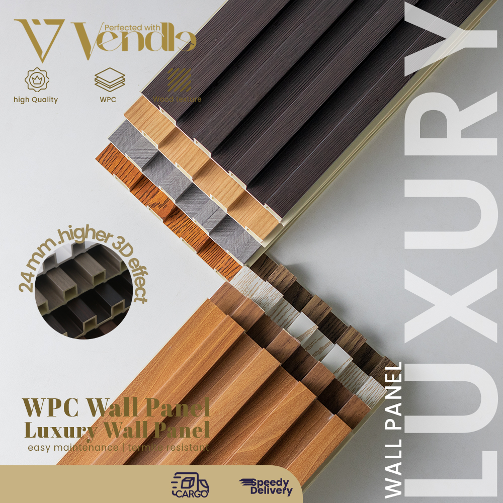 Jual WPC 24mm 3 Meter Wall Panel Dinding Kayu Dekor Dinding 3D Wall