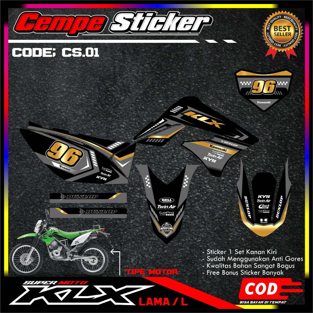 Jual Stiker Sticker Lis Variasi Klx Lama L S Decal Striping Standar Klx