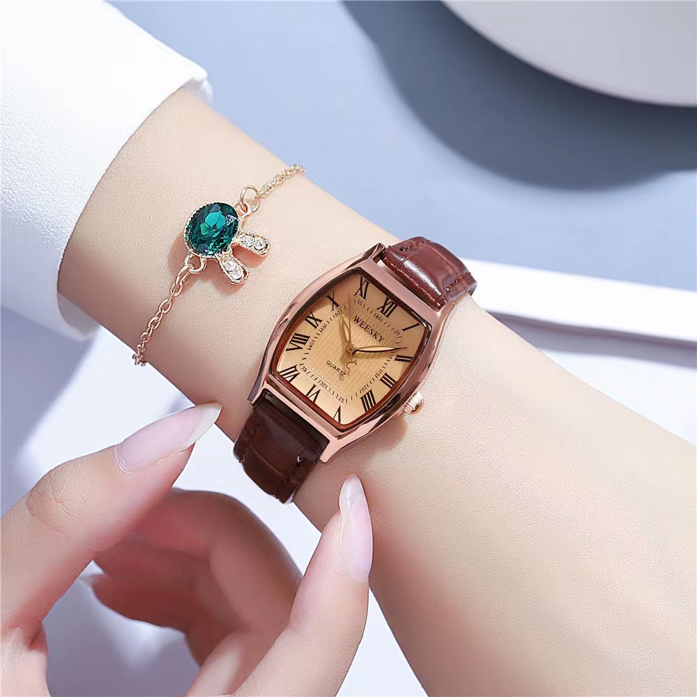 Jual Miss Curiosity Jam Tangan Quartz Dial Kotak Kecil Casual Retro