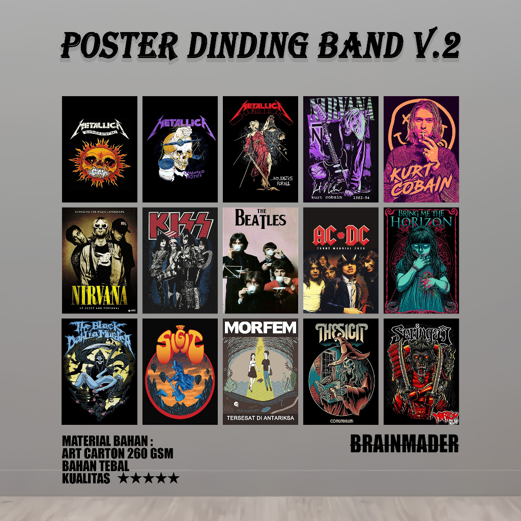 Jual Poster Dinding Kamar Tema Band V Ukuran A A A A Hiasan