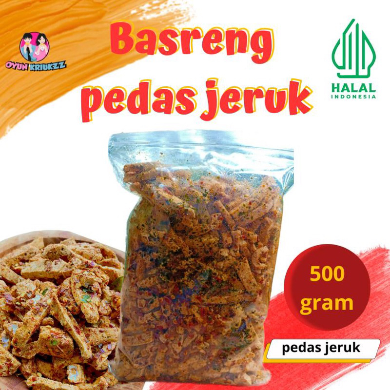 Jual Basreng Pedas Extra Daun Jeruk Isi Gram Baso Goreng Gram