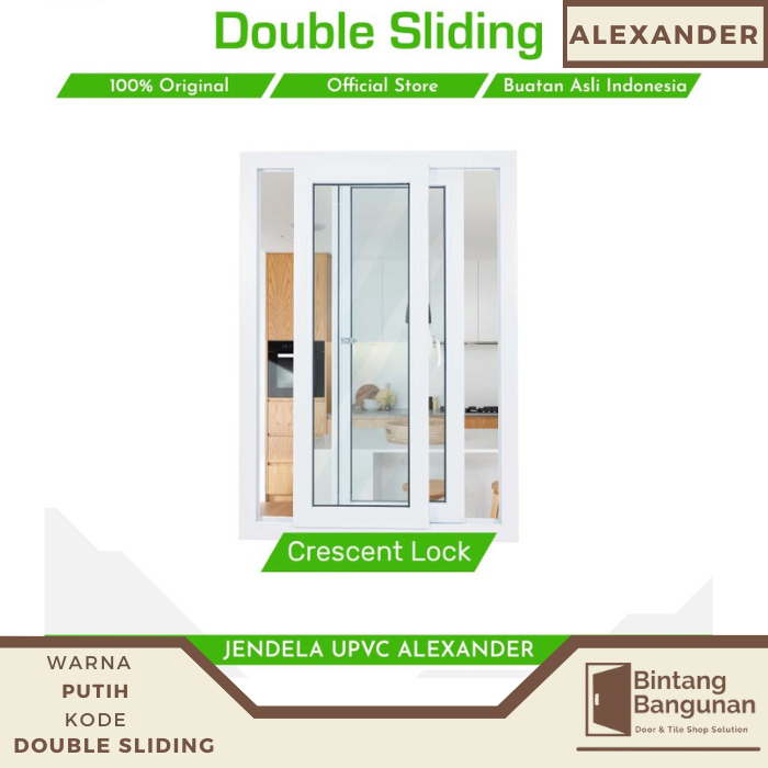 Jual Jendela Rumah UPVC ALEXANDER Double Sliding 100x120 Shopee Indonesia