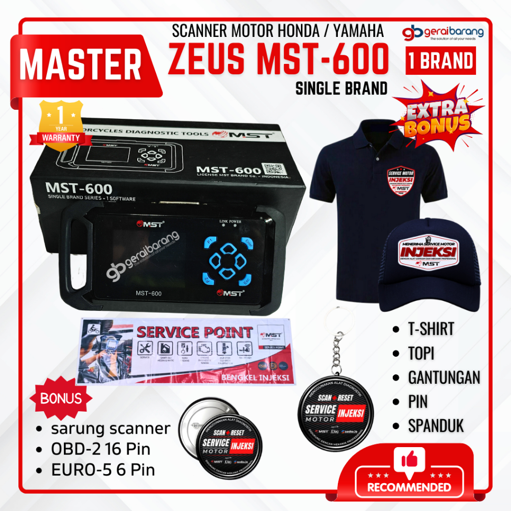 Jual Scanner Motor Injeksi YAMAHA MASTER ZEUS MST 600 Single Brand