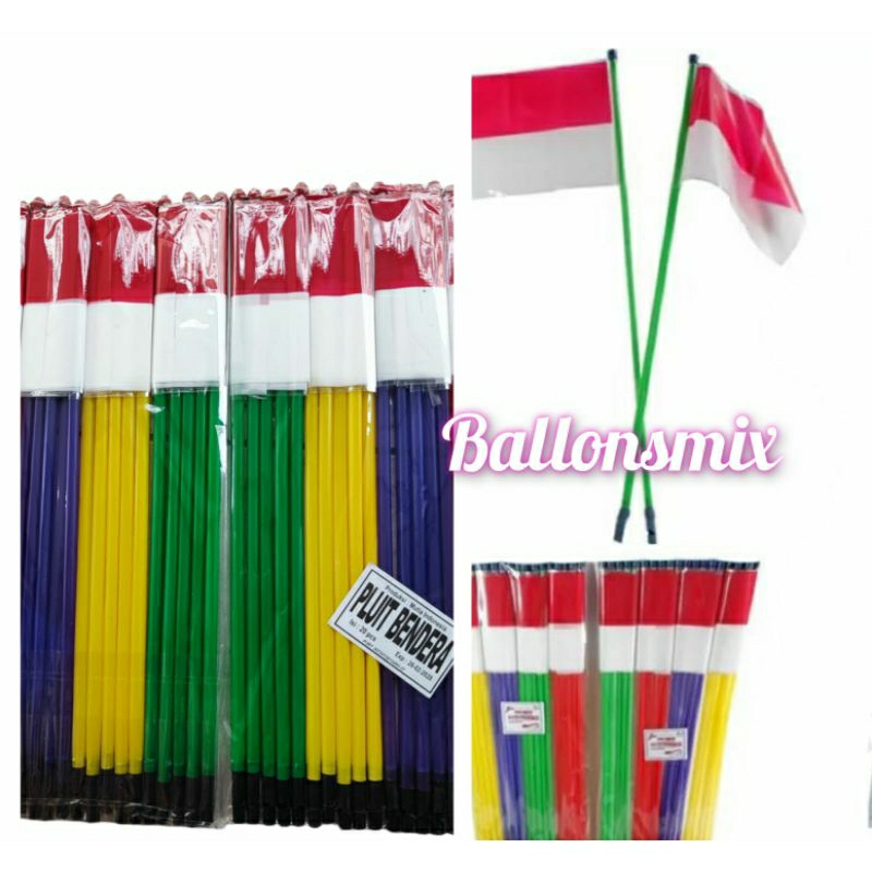 Jual Bendera Merah Putih Stik Pluit 1pack Isi 20pc Bendera Plus