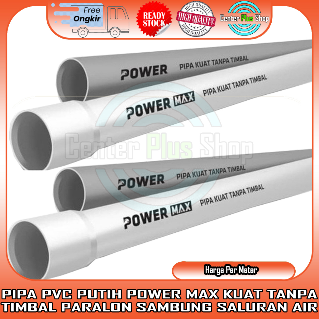 Jual PIPA PVC POWER PUTIH 1 2 3 4 1 AW C D METERAN 1 METER PARALON