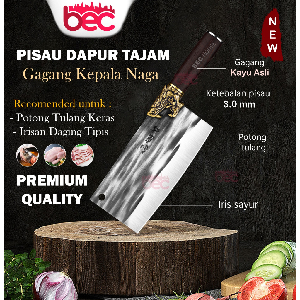 Jual Bec Pisau Koki Super Tajam Japanese Super Knife Stainless Steel