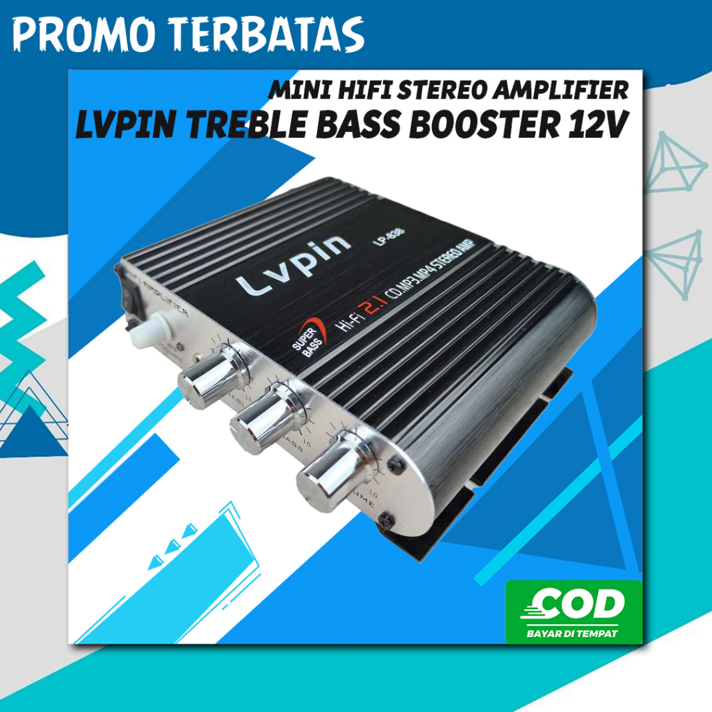 Jual Lvpin Mini Hifi Stereo Amplifier Treble Bass Booster V Shopee