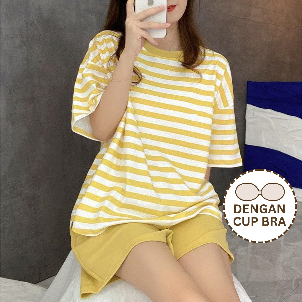 Jual BAJU TIDUR PIYAMA WANITA ROUSE SHORT SLEEPWEAR DENGAN CUP BRA BUSA