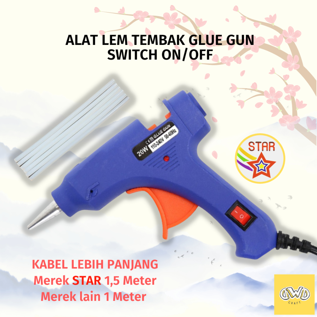 Jual Alat Lem Tembak Pistol Lem Tembak Hot Melt Glue Gun 20 Watt