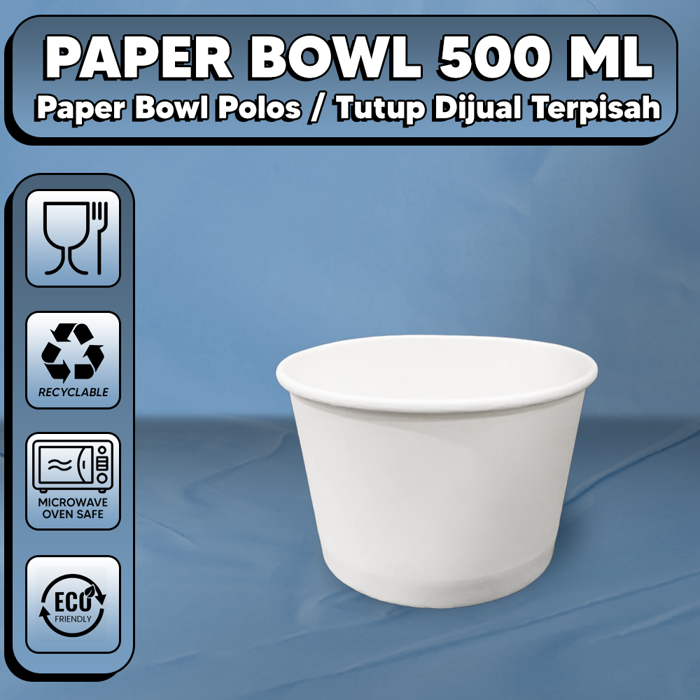 Jual Paper Bowl 500 Ml Mangkok Kertas Rice Bowl Paper 500 Ml