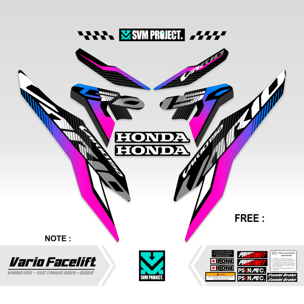 Jual STRIPING VARIO FACELIFT MOTIF 7 STICKER VARIO NEW 125 150