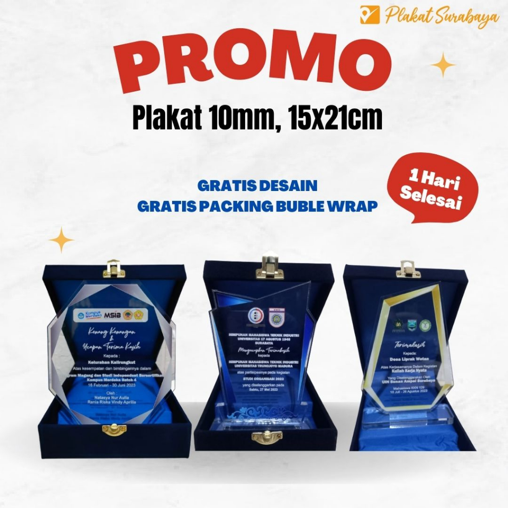 Jual PROMO Tebal 10mm Ready Stok Plakat Akrilik Custom Kado