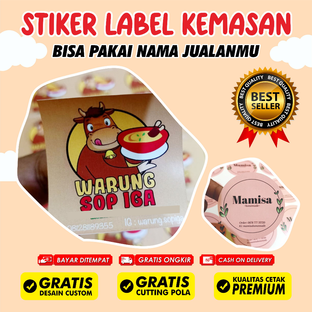 Jual Cetak Stiker Label Kemasan A Cromo Cutting Cm Shopee