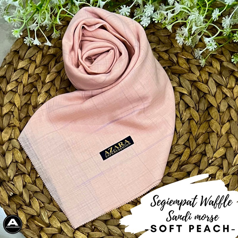 Jual HIJAB SEGIEMPAT VOAL WAFFLE LASER CUT SANDI MORSE BY AZARA