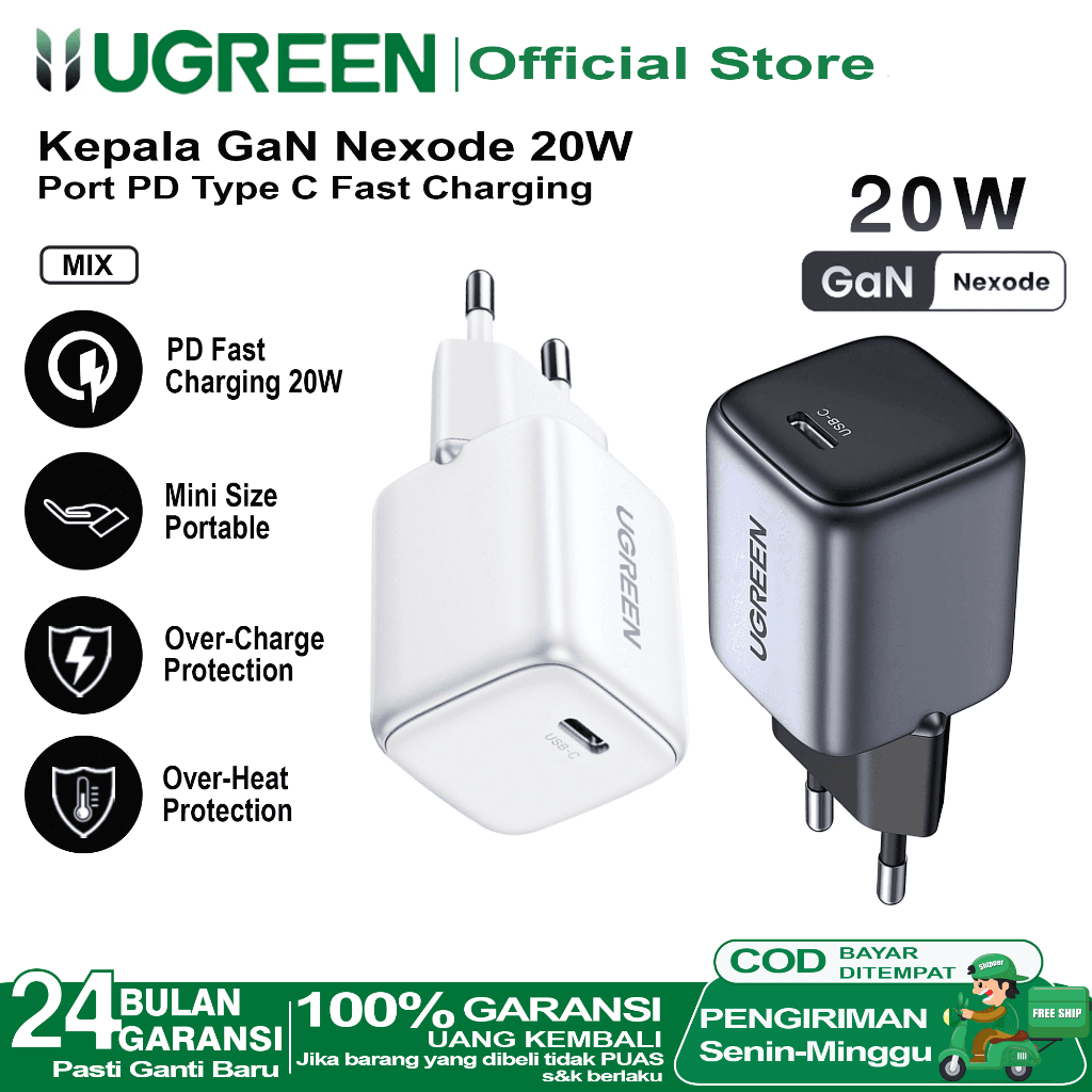 Jual Ugreen Wall Charger Mini Pd Type C Fast Charging W W W