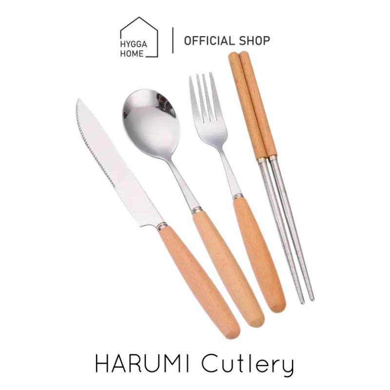 Jual Hygga Home HARUMI Cutlery Alat Makan Sendok Garpu Pisau Sumpit