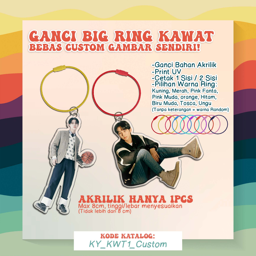 Jual Ganci Big Ring Kawat GANTUNGAN KUNCI BENTUK CUSTOM AKRILIK MODEL